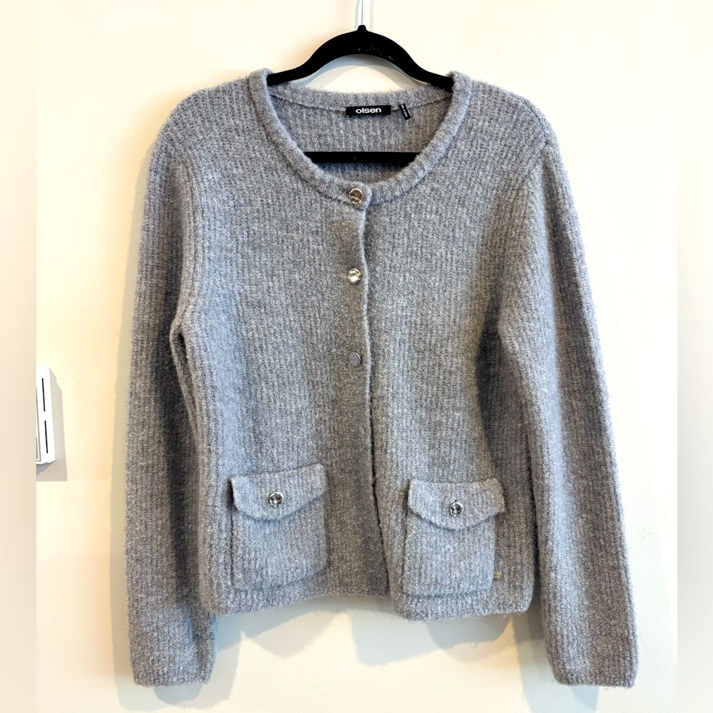 BNWOT Olsen Wool Gray Cardigan